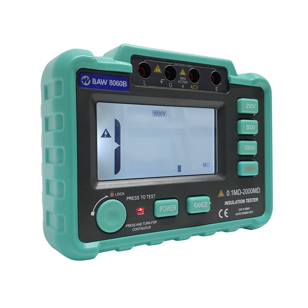 Medidor digital de resistencia de aislación hasta 1000Vcc.