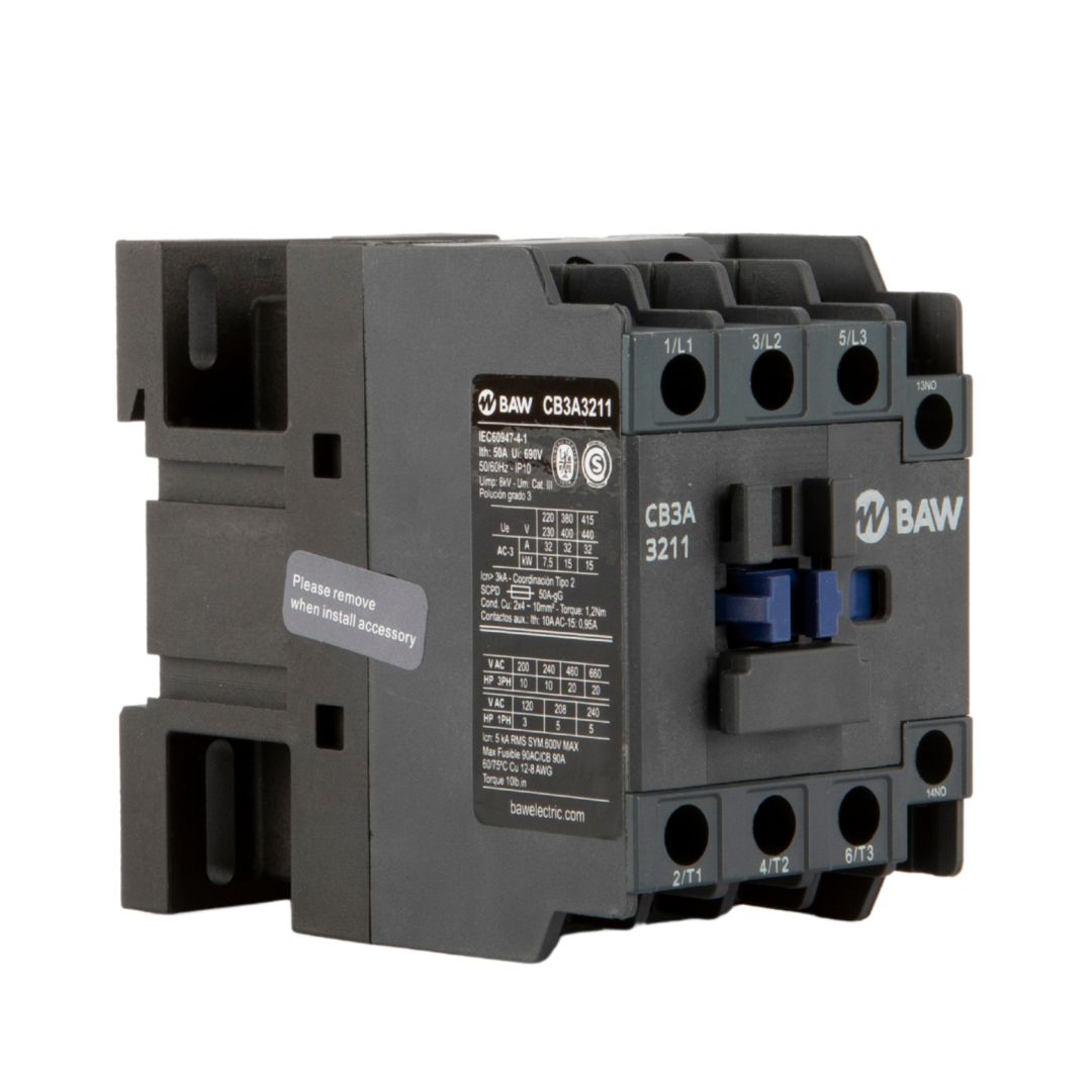 Contactor 3P. 15kW AC3 32A 1Na+1Nc Bobina 220Vca 50-60Hz