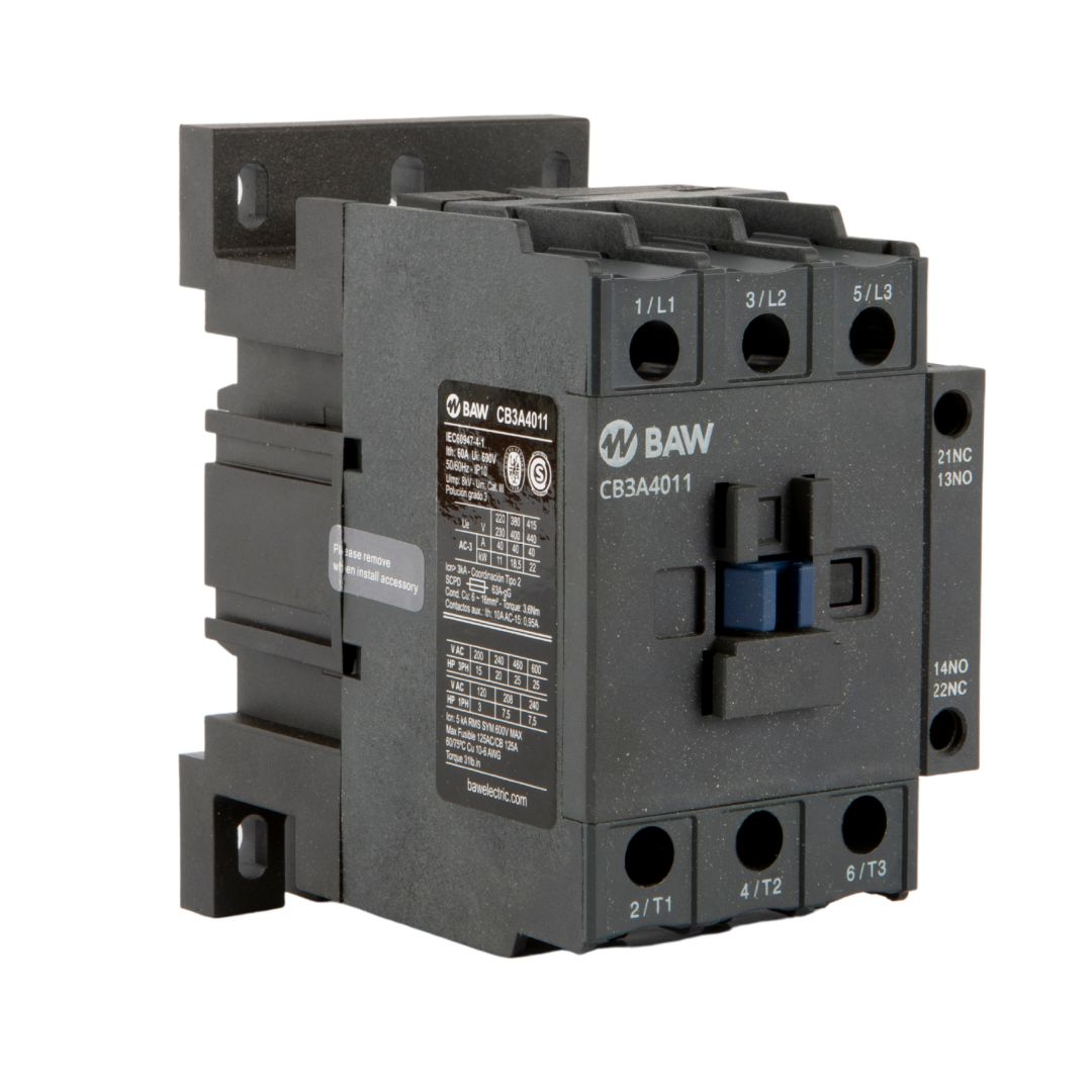 Contactor 3P. 18,5kW AC3 40A 1Na+1Nc Bobina 220Vca 50-60Hz