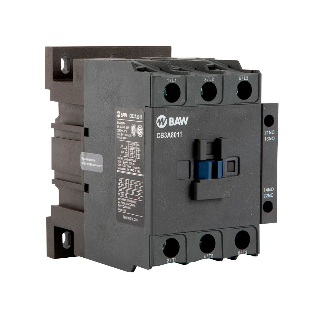 Contactor 3P. 37kW AC3 80A 1Na+1Nc Bobina 24Vca 50-60Hz