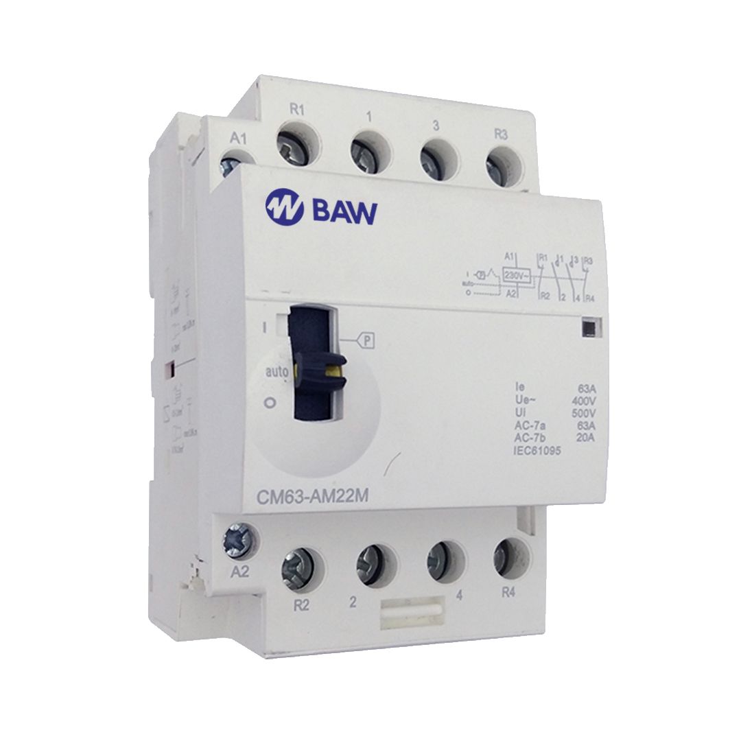 Contactor modular 4P 2NO+2NC. I-Auto-O. 400Vca 63A Uc=220Vca