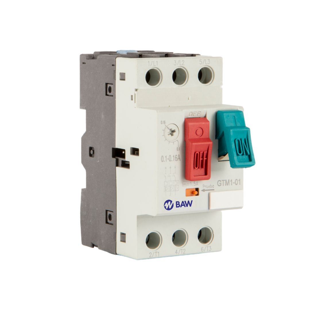 Guardamotor TMg 0,02kW. 380Vca. Ie: 0,1-0,16A. Icu:100kA.