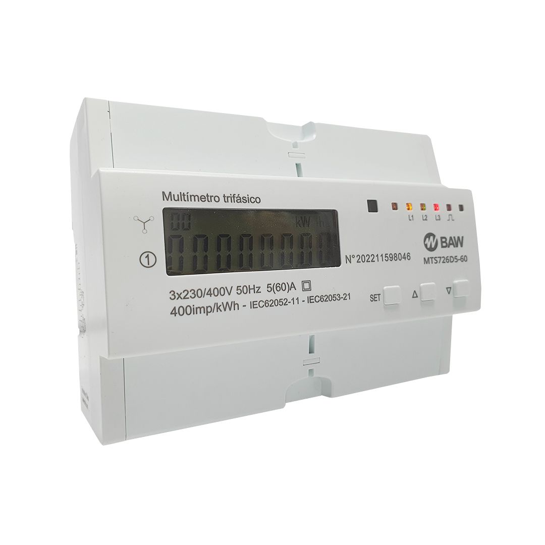 Multimedidor trifásico c/registro de kWh. 3x5(60)A 3x230/400V