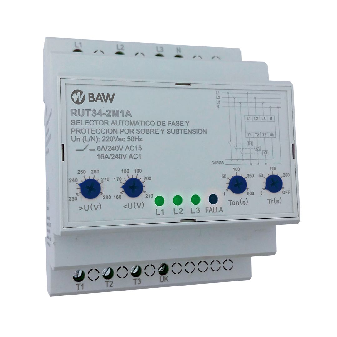 Selector automático de fase analógico configurable. 16A.