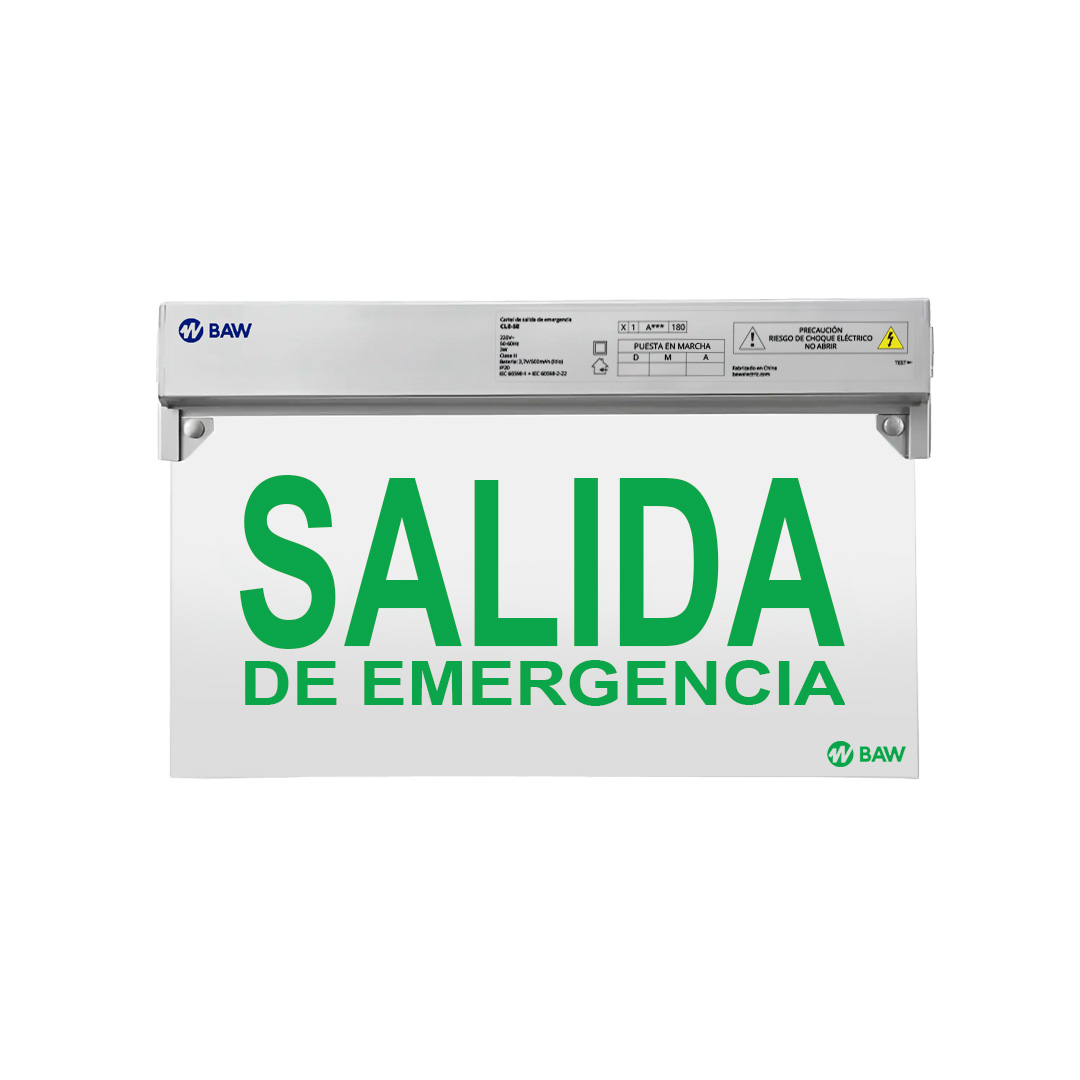 Cartel señalizador LED de emergencia SALIDA DE EMERGENCIA con autonomía de 3 horas